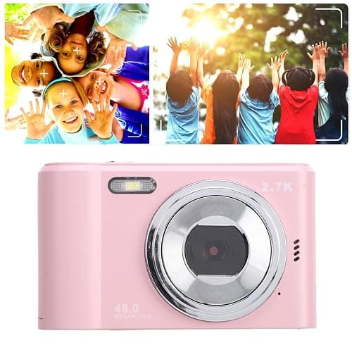 Digital Camera, 2.7K 48MP 8X Zoom Digital Video Camera with 2.4in HD IPS Screen, Built in Flash, Compact Small Camera for Kids Students﻿ (Pink) thumbnail 7