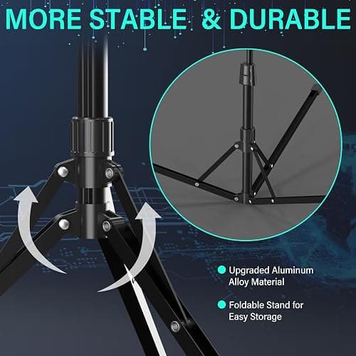 UBeesize 14'' Foldable Ring Light with 62'' Tripod Stand and Phone Holder, LED Selfie RingLight for iPhone with Remote, Circle Light for Tiktok/YouTube/Photography/Makeup/Live Stream thumbnail 4