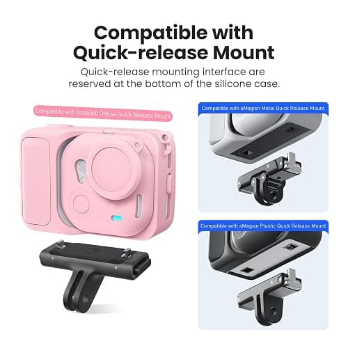 Silicone Case for Insta360 Go Ultra Cases Full Body Sleeve Protective Cover Compatible with Insta360 Go Ultra Camera Accessories with Enhanced Grip, Anti-Scratch Lens Cap, Pink thumbnail 9
