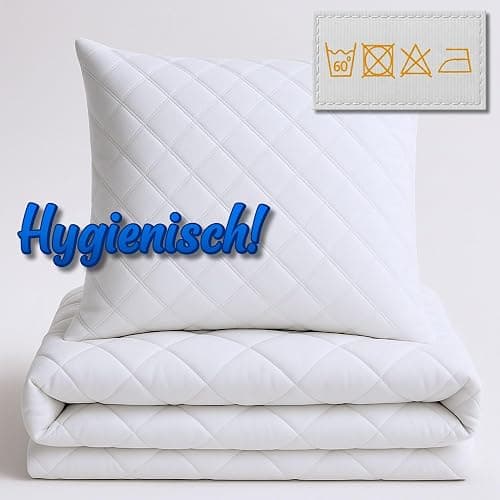 Amazinggirl Bettdecken Set 200x220 Ganzjahresbettdecken mit 2 Kissen 80x80 – Weiche atmungsaktive klimaregulierende Steppbettdecken für Allergiker, Oeko-Tex Zertifiziert, waschbar thumbnail 5
