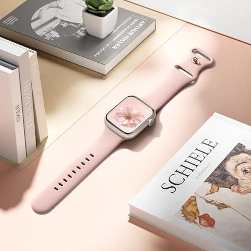 Charlam Compatible with Apple Watch Strap 40mm 41mm 38mm 42mm (Series 10 11) for Women Men, Sport Band Soft Silicone Replacement Straps for iWatch SE Series 11 10 9 8 7 6 5 4 3 2 1 SE 3, Sandpink thumbnail 4