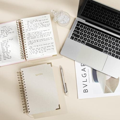 ALKALO Spiral Notebook Journal, 328 Pages Linen Hardcover College Ruled Notebook, Lined Thick Journals for Women Men, A5 Thick Spiral Journal for Writing, 100GSM Paper, Cute Notebooks for Work School thumbnail 2