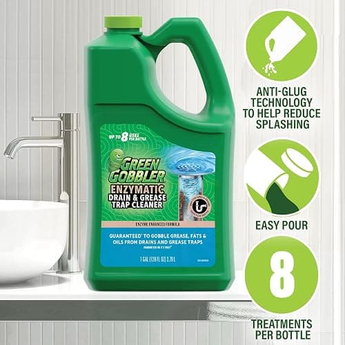 Green Gobbler Enzyme Drain Cleaner | Controls Foul Odors & Breaks Down Grease, Paper, Fat & Oil in Sewer Lines, Septic Tanks & Grease Traps | 1 Gallon thumbnail 6