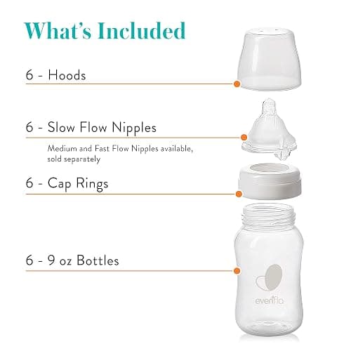 Evenflo Feeding Premium Proflo Venting Balance Plus Wide Neck Baby, Newborn and Infant Bottles - Helps Reduce Colic - 9 Ounce (Pack of 6) thumbnail 8