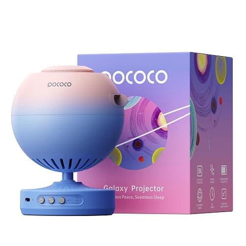 POCOCO Galaxy Star Projector for Bedroom with Replaceable Optical Film Discs, Home Planetarium Night Light Projector with High-Definition Soft Light for Relax, Study, and Meditate, Stress Relief Gifts - Image 1