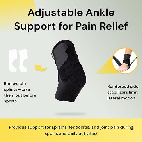 BraceUP Ankle Brace - Relieve Pain, Enhance Stability for Foot Pain, Sprained Ankle, Achilles Tendonitis, Men and Women (Black) thumbnail 2