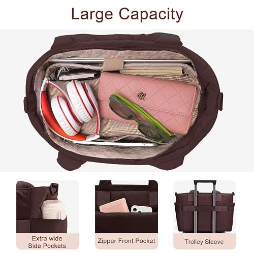 Puffer Tote Bag for Women Quilted Nurse Bag Lightweight Work Bag for Teacher Travel Handbag with Multiple Pockets thumbnail 5