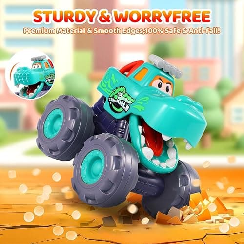 OCATO Car Toys for 1 Year Old Boy Gifts, Pull Back Monster Truck Toy Cars for Toddlers 1-3, 1 2 3 One Year Old Boy Birthday Gift 1st Vehicles Kids Stocking Stuffers Toddler Baby Boys Toys 12-18 Months thumbnail 7