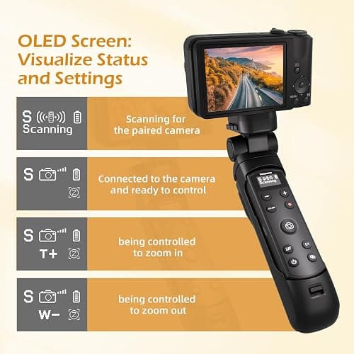 (Auris) for Sony Tripod Wireless Shooting Grip with Shutter Release - Mini-Tripod with Rechargeable Remote Control for ZV-E10/ZV-E1/ZV-1/ZV-1F/RX100 VII/RX0 II/A6700/A6400/A6600/A7 III/FX3/FX30 - for Vlogging thumbnail 4