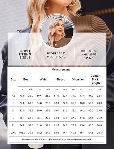 Ekouaer Women's Long Sleeve Shirts 3 Packs Crew Neck Stretchy Fitted Tops Ribbed Base Layer Soft Thermal Undershirts Tee thumbnail 4