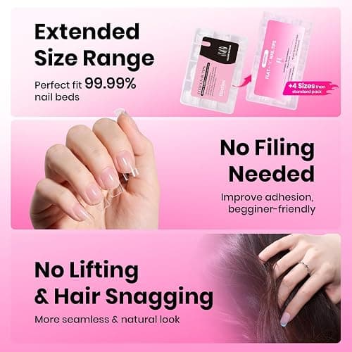 Beetles Gel Nail Tips Flat-X- Square Medium, 320pcs 16 Sizes(00-14) | Pre-Etched Half Matte Full Cover Soft Gel Tips, Press on False Nail Extension Acrylic Fake Nails, Easy DIY Salon Art thumbnail 7