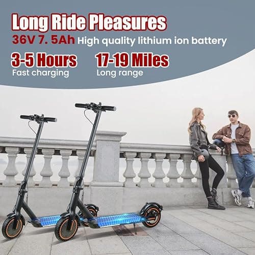 Electric Scooter for Adults, 8.5" Solid Tires, 350/500W Motor, 16/19MPH Max Speed & 12/21 Miles Range, Portable Foldable E-Scooter with Smart APP, Cruise Control, Dual-Brake System（Two Models） thumbnail 3
