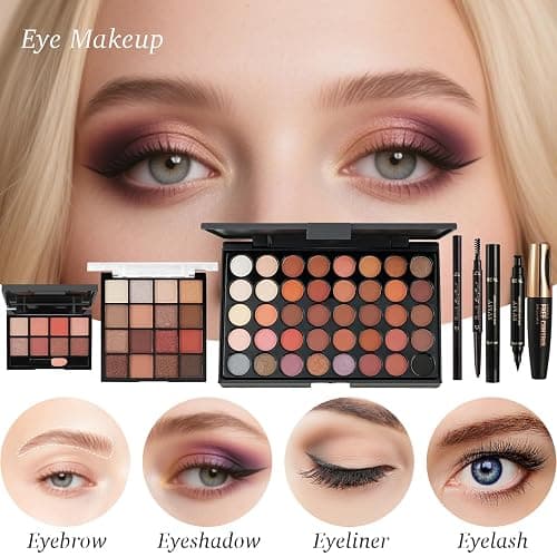 All in One Makeup Kit for Women Full Kit,Makeup Set for Women, Includes Eyeshadow Palette/Foundation/Lipstick/Eyeliner/Mascara/makeup Brush,Makeup Gift Set for Christmas & Birthday&Holiday&Everyday. thumbnail 4