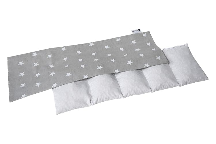 Medi Partners Coussin chauffant noyaux de cerise 60x20cm 800g 100% coton 5 Chambres par le froid Taie d'oreiller amovible (Étoiles) - Image 1