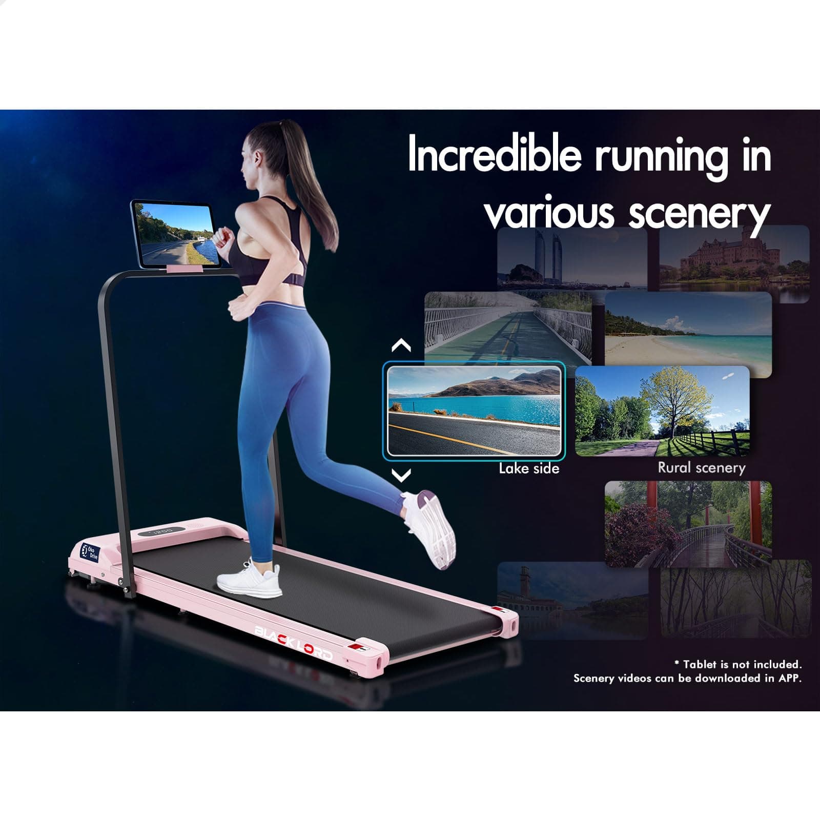 BLACK LORD Treadmill Electric Running Machine Workout Exercise 2.2/2.4/3.0/3.2/3.5/4.0/5.2HP Fitness Equipment Walking Jogging Trainer for Home Gym Office Commercial Series thumbnail 9