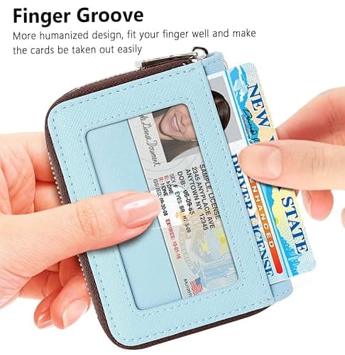 FurArt Zipper Wallet Women, RFID Blocking Credit Card Wallet, Business Card Holder, Compact Size KeyChain Wallet thumbnail 2