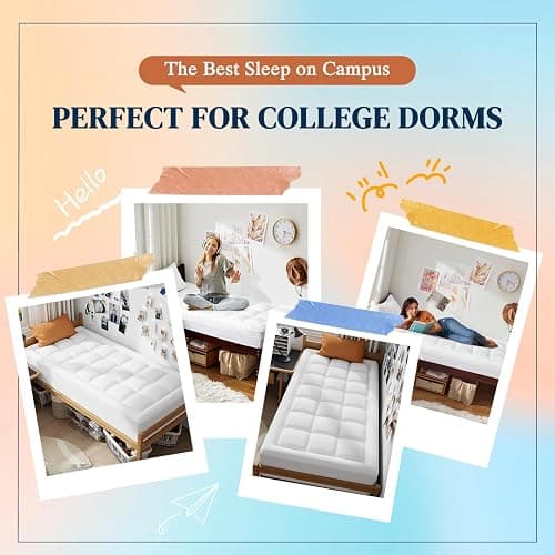 ELEMUSE 3 Inch Cooling Memory Foam Mattress Topper Twin XL, College Dorm Room Essentials, 2 Inch Pressure-Relief Memory Foam and 1 Inch Thick Soft Viscose Made from Bamboo Pillow Top for Hot Sleepers thumbnail 5
