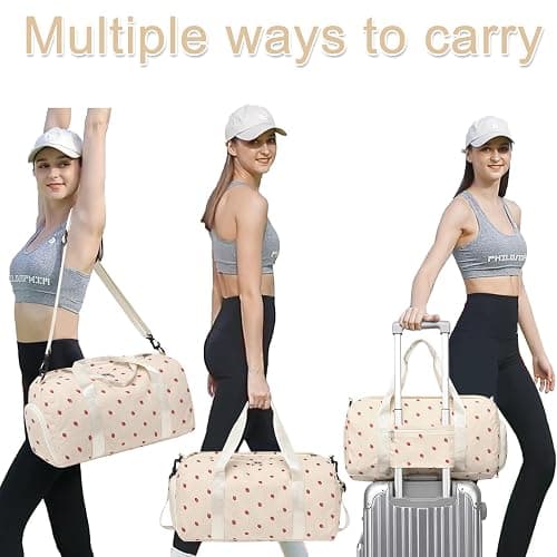 BLUBOON Duffle Bag Girls Kids Cute Gym Bag with Shoes Compartment & Wet Separation Waterproof Sports Overnight Travel Bag thumbnail 3