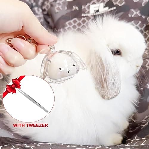 CUTENNIOU Rabbit Fur Keepsake Cute Rabbit Hair Keychain, Transparent Pet Fur Memorial Keepsake Collector, Bunny Lover Collecting Gift thumbnail 3