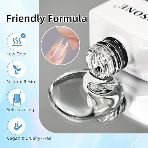 JODSONE 18ml Nail Glue Gel Polish U V Light Cured Clear Press on Nails Extension Fake at Home Salon DIY thumbnail 2