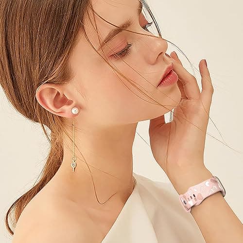Witzon Cute Floral Band Compatible with Apple Watch Bands for Women 40mm 41mm 42mm 38mm 44mm 45mm 46mm 49mm, Engraved Flower Soft Silicone Dressy Strap for iWatch Series 11 10 9 8 7 6 5 4 SE 3 2 1 thumbnail 9