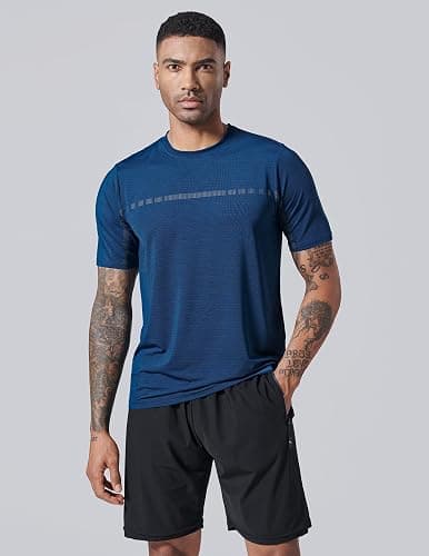 5 Pack Men’s Active Quick Dry Crew Neck T Shirts | Athletic Running Gym Workout Short Sleeve Tee Tops Bulk thumbnail 3