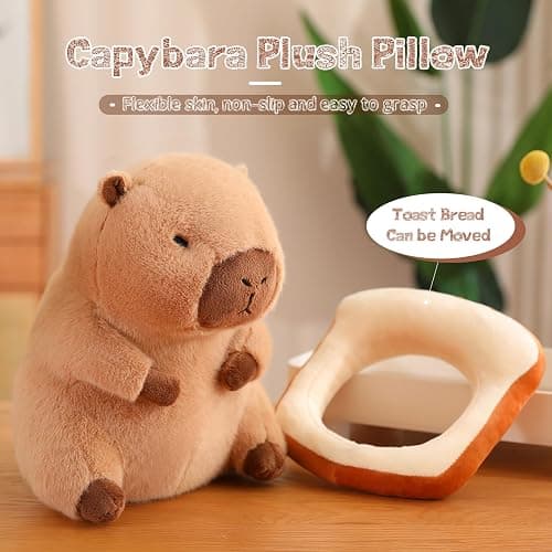 NXNYNZ 12 Inch Cute Capybara Plush Kawaii Soft Capybara Plush Doll Pillow with Bread Capybara Stuffed Aniamls Toys for Girls Kids Adults Birthdays Valentines Gift (Capybara Plush for Kids) thumbnail 6