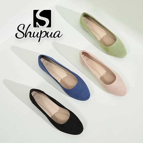 Shupua Flats for Women Round Toe Flat Shoes Dressy Black Ballet Flats Comfortable Womens Dress Shoes Ballerina Flats for Work thumbnail 7