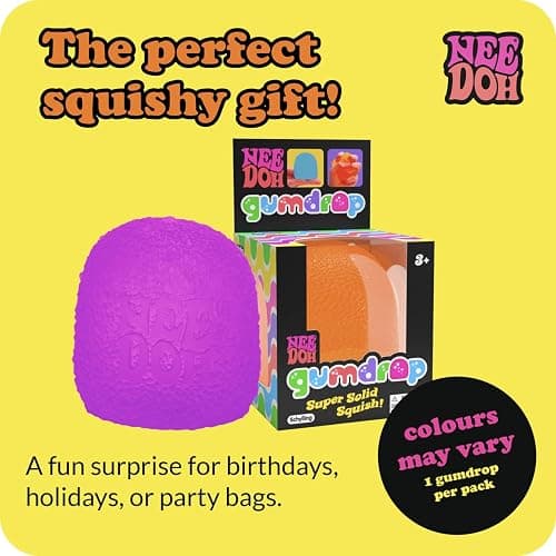 Schylling NeeDoh Gumdrop - Textured Sensory Toy with Super Solid Squish - 2.5" Tall - Colors May Vary (Pack of 1) thumbnail 6
