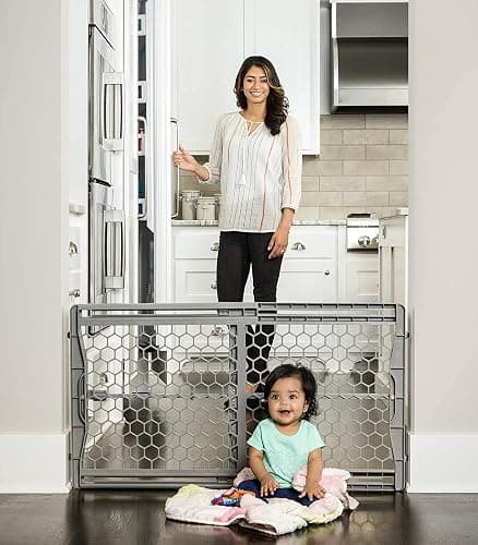 Regalo Easy Fit Plastic Adjustable Extra Wide Baby Gate, Award Winning Brand, 23 Inches Tall, Fits Openings Between 28 to 42 Inches, Pressure Mounted - Image 1