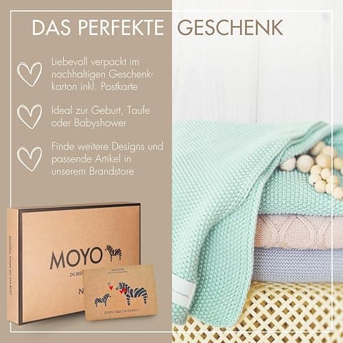 MOYO Babydecke aus 100% Bio-Baumwolle I Raschelnder Haselzweig I 75x100cm I Atmungsaktive Kuscheldecke I Weiche Baby-Bettdecke für Junge & Mädchen I Baumwolldecke Geburt - Raschelnder Haselzweig thumbnail 5