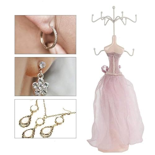 ZJchao Jewelry Display Stand, Model Dress High-Heeled Shoes Earring Necklace Ring Jewelry Holder Rack Bracelet Organizer Decor Tower Women(Large) thumbnail 6