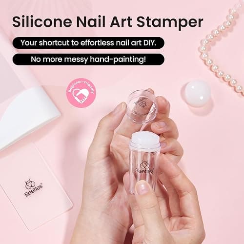 Beetles Nail Stamp 3Pcs Silicone French Tip Nail Stamp Kit with Replacement Nail Stamper Heads and Scrapers Soft Silicone Nail Printing Tool for Home Manicure Diy Nail Art Salon Gifts for Girls thumbnail 7