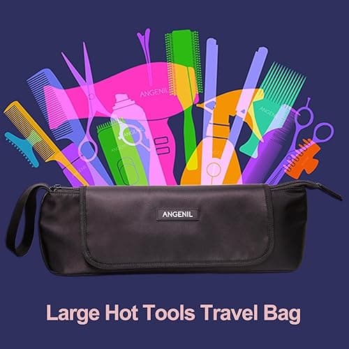 ANGENIL Large Flat Iron Mat Hair Tools Travel Bag 2 in 1, Curling Iron Hair Curler, Hair Straightener Brush, Hair Dryer, Portable Hot Tool Mat Hair Accessories Organizer for Women thumbnail 5
