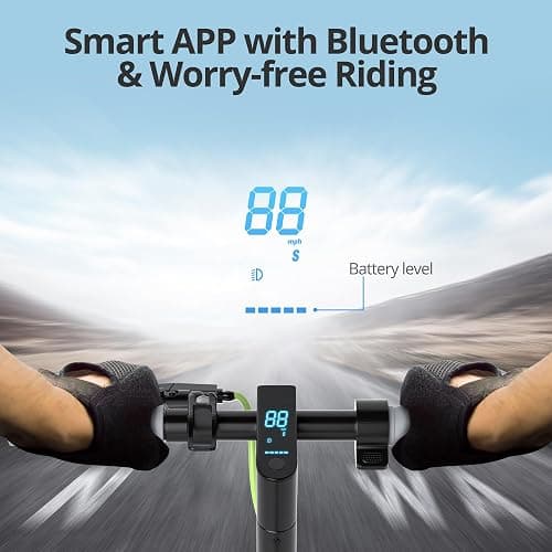 Roinside Electric Scooter - 8.5"/10'' Solid Tires, 350W/500W Motor, Up to 19-22MPH and 21-24Miles Long-Range Portable Commuting Scooter for Adults with Double Braking System and App thumbnail 2
