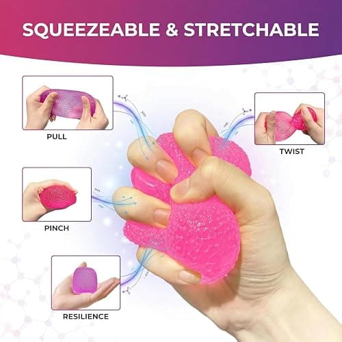 Gumdrop Squishy- Stress Balls for Kids and Adults, Super Solid Squeeze Ball, Sensory for Stress Relief, Focus, and Fun, Stretchy Squeeze Stress Relief Balls for Anxiety (Blue+Pink) thumbnail 7
