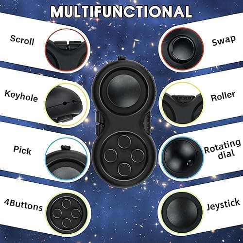 WTYCD Original Fidget Toy Game, Rubberized Classical Controller Fidget Concentration Toy with 8-Fidget Functions and Lanyard - Excellent for Relieving Stress and Anxiety thumbnail 5