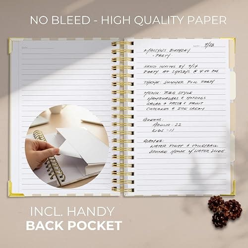 Aesthetic Thick Spiral Notebook With Tabs - Premium Journal For Women Size B5 - College Ruled Note Book With 300 Lined Pages and Dividers - Perfect For Writing And Staying Organized at Work or School thumbnail 5