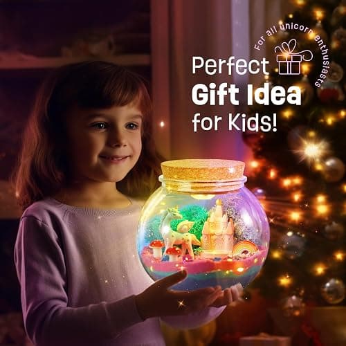 Unicorn Gifts for Girls - Unicorn Terrarium Kit for Kids - Birthday Gift for Girls Ages 4 5 6 7 8-12 Year Old - DIY Unicorn Toys for Girls - Arts and Crafts Kit for Kids - Best Girls Presents Stuff thumbnail 5