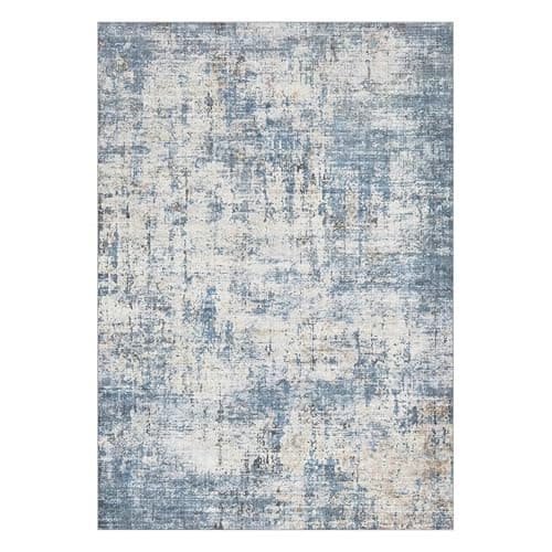 Syrlfar Area Rugs 9x12 Living Room Rug Washable No Slip Low Pile Soft Thickness Large Carpets Indoor Floor Covering for Bedroom Dining Modern Abstract Home Office Decor Blue thumbnail 9