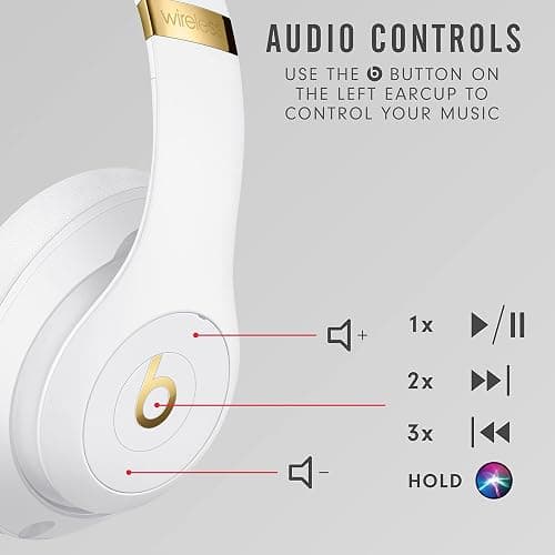 Beats Studio3 Wireless Noise Cancelling Over-Ear Headphones - Apple W1 Headphone Chip, Class 1 Bluetooth, 22 Hours of Listening Time, Built-in Microphone - White thumbnail 6