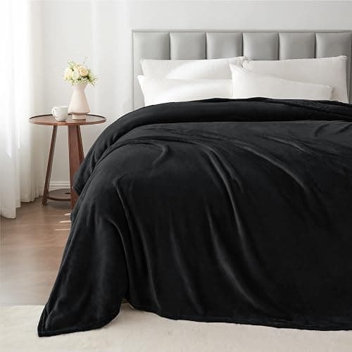 BEDELITE Fleece Blankets Queen Size for Bed, Luxury Plush Cozy Fuzzy Black Blanket 90x90 Inches, Super Soft Warm Lightweight Throw Blanket All Seasons Suitable thumbnail 6