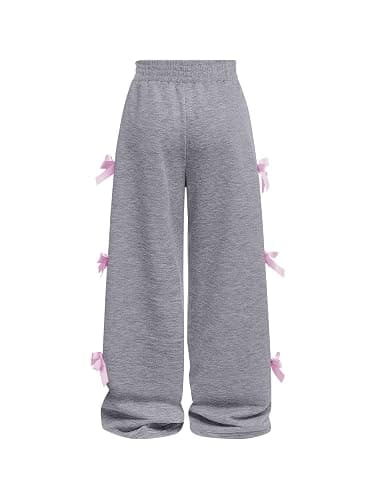 Ecolala Girls Wide Straight Leg Loose Sweatpants Elastic Waist Drawstring Jogger Pants thumbnail 2