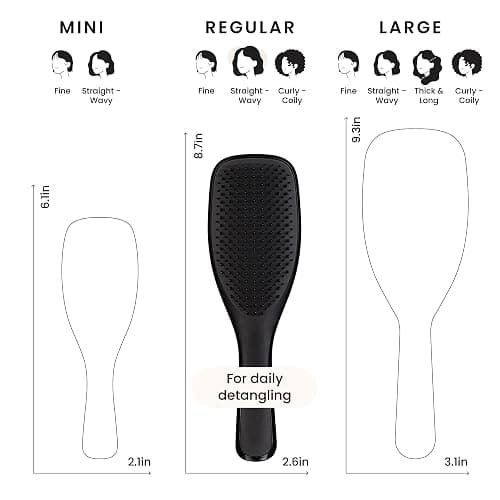Tangle Teezer Ultimate Detangler Brush for Wet & Dry Hair, Eliminates Knots & Reduces Breakage for All Hair Types, Liquorice Black thumbnail 7