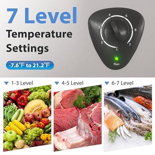 3.5 Cu.Ft Small Chest Freezer, Mini Deep Freezer with Removable Basket, Adjustable Temperature, Free Standing Top Open Door Energy Efficient Compact Freezer for Apartment, Home, Office, Garager，Gray thumbnail 4