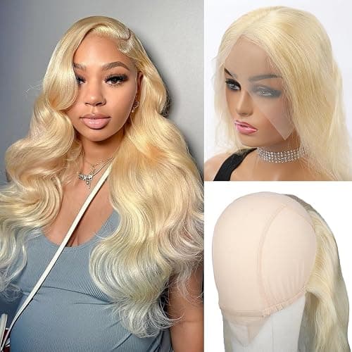 EINbeauty Pre-sewn 13x4 Frontal HD Lace with Elastic Cap – Body Wave Human Hair Frontal with Baby Hair, Bleach & Dye Friendly, Beginner Friendly 14 Inch 613 Blonde - Image 1