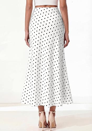 BTFBM Midi Skirts for Women 2026 Summer Spring Lightweight A Line High Waisted Wedding Guest Party Silk Long Skirt thumbnail 3