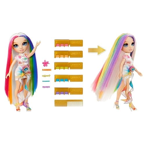 Rainbow High Hair Chalk & Style Amaya - Rainbow 11” Doll. Washable Rainbow Hair Chalk, Color, Style, Play, Rinse & Repeat. Great Gift for Kids 4-12+ thumbnail 3
