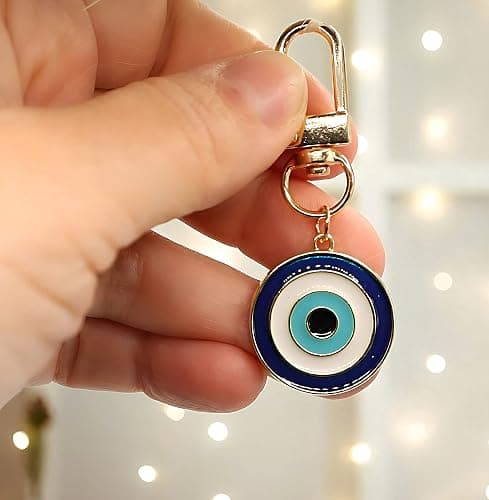 MyfavoriteK Cute Evil Eye Keychain for Women Good Luck Charms Key Chain for Car Keys Holder Bag Purse Backpack thumbnail 2