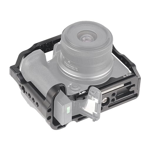 FocusFoto Camera Cage for Canon EOS R10 Mirrorless Camera, Aluminium Video Rig with NATO Rail, Cold Shoe, 1/4" Screw Mouting, 3/8"-16 Locating Pins for Arri Grip, Quick Release Plate for Arca Tripod thumbnail 4